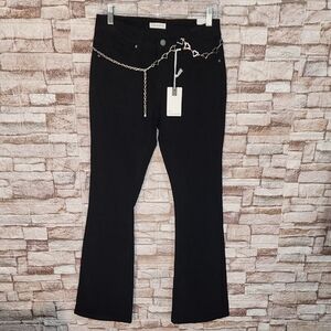 Fire & Rain Stylish Black Jeans Women's Pants with Chain Detail Brand New